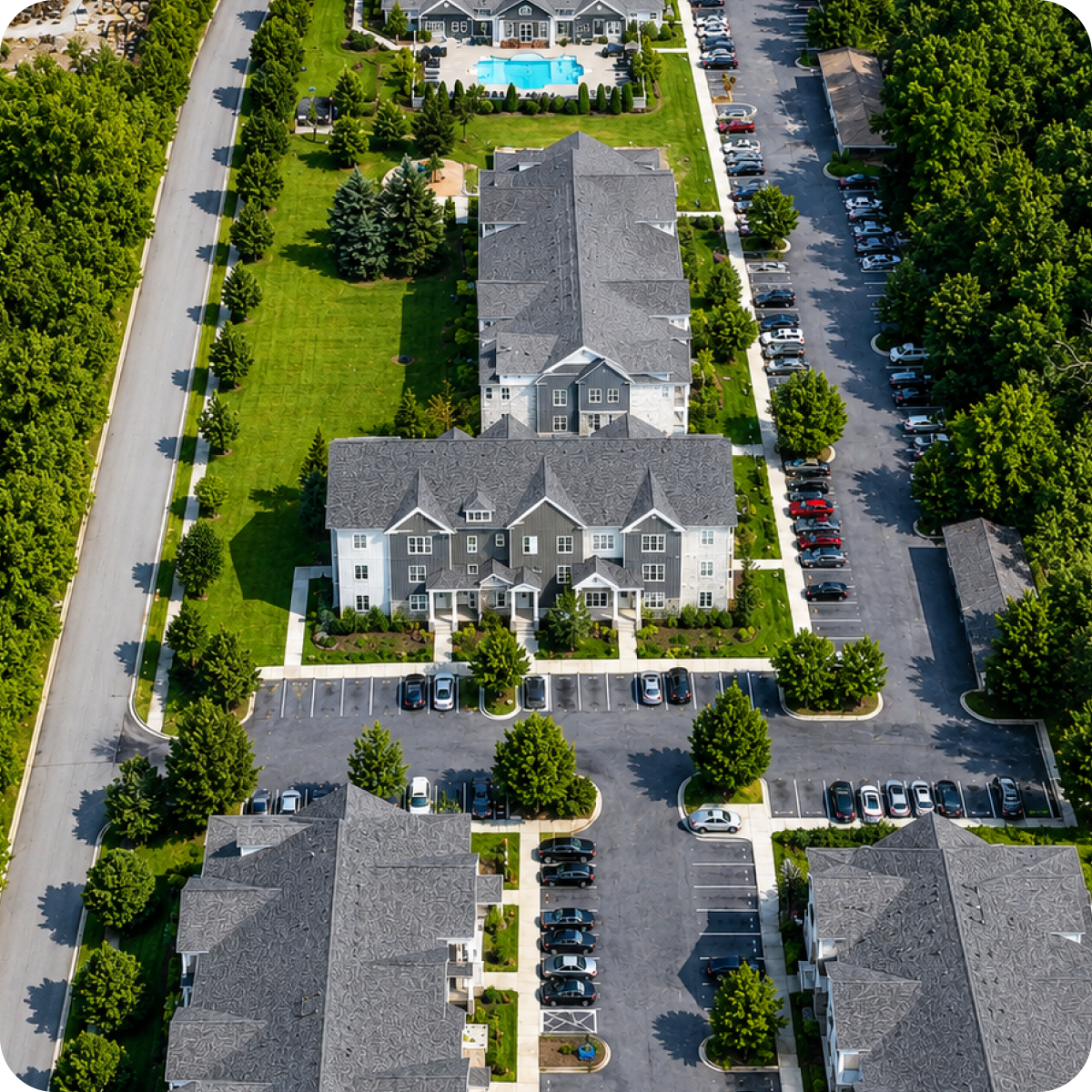 Misty Exterior Aerial Community